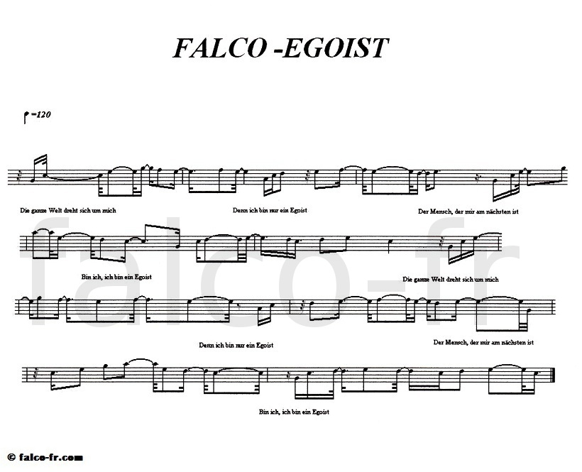 Falco - Egoist - Partition